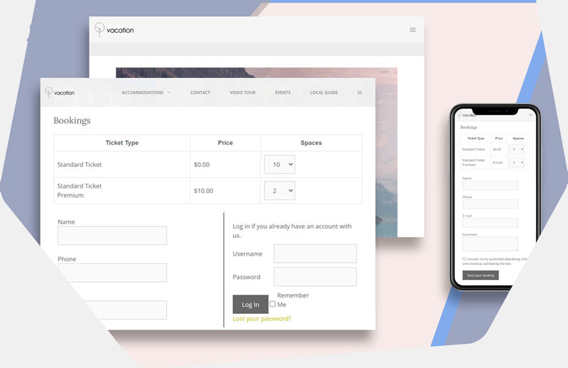 responsive wordpress booking website